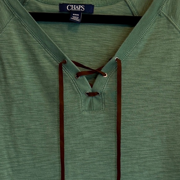 Chaps Green Long Sleeve Top - Picture 3 of 4
